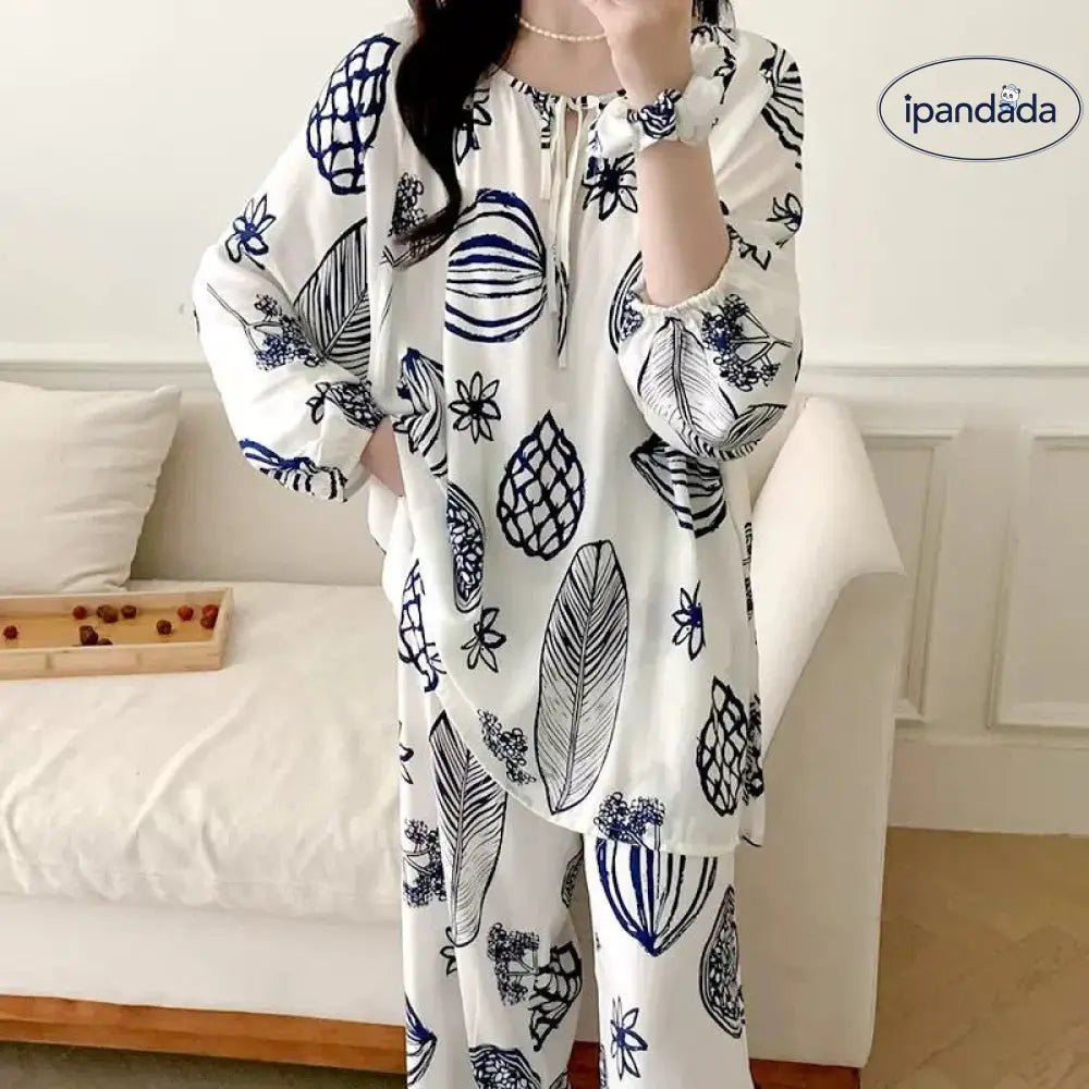 春秋新作 ルームウェア トップス セットアップ 2点セット ゆったり パジャマ 部屋着 寝巻き 大きいサイズ レディース パジャマ ID4528 レディース＞セットアップ