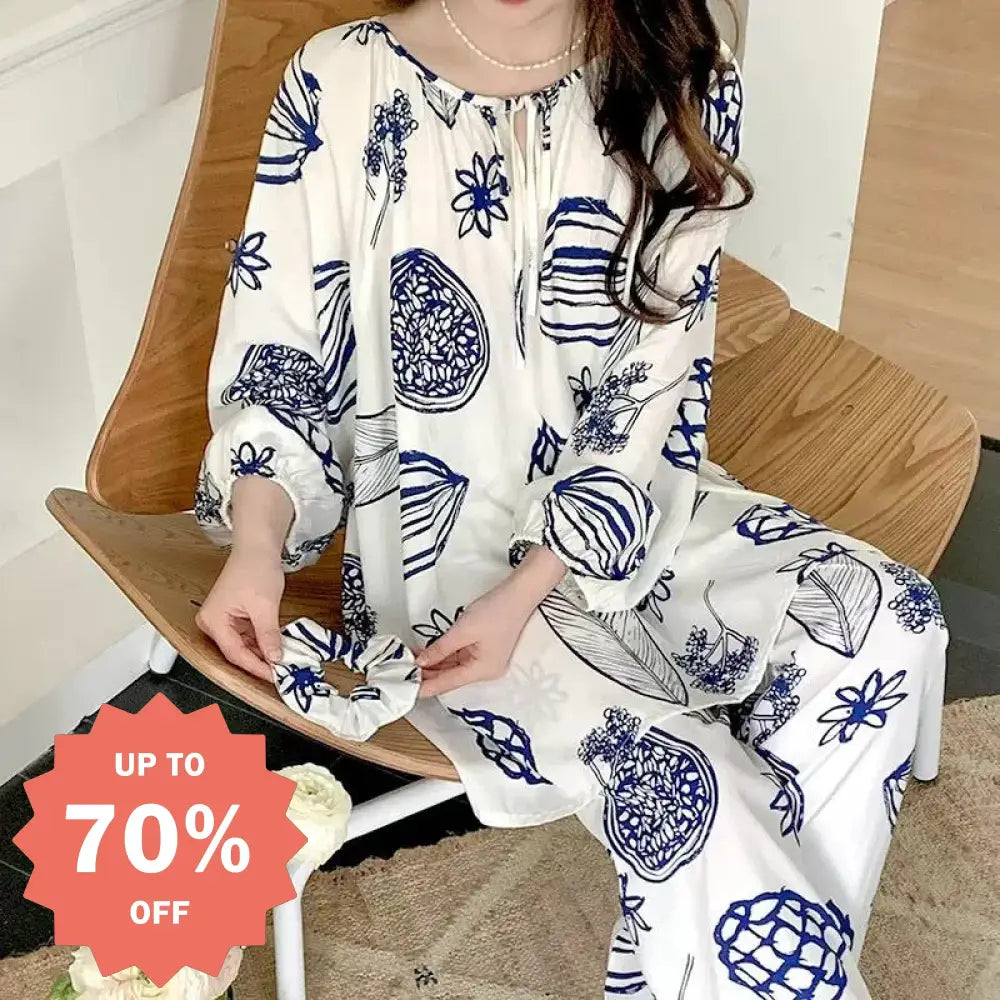 春秋新作 ルームウェア トップス セットアップ 2点セット ゆったり パジャマ 部屋着 寝巻き 大きいサイズ レディース パジャマ ID4528 タイプ① / L レディース＞セットアップ