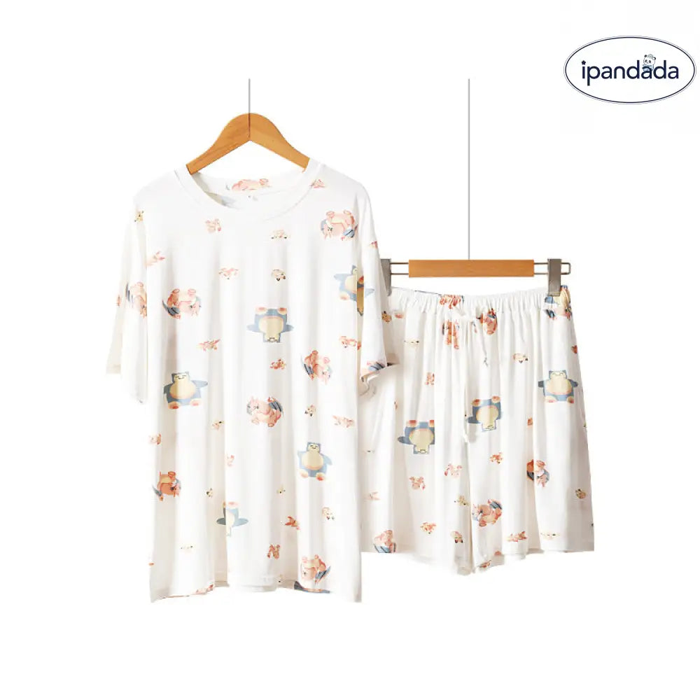 ID1507 春 夏 可愛い 日本風 モダール パジャマセット レディース 半袖 ショートパンツ ロングパンツ ゆったり ルームウェア 2点セット