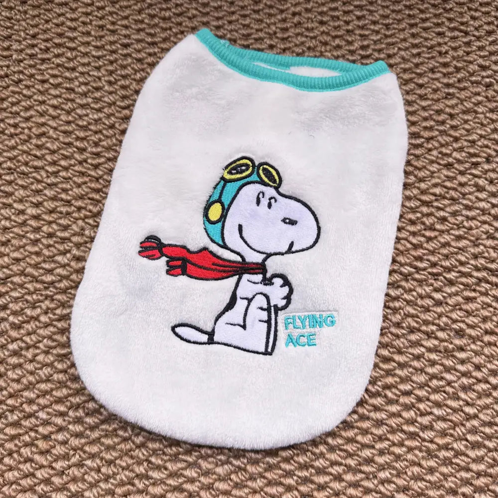 刺繍 秋用 冬用 保温 ペット用 犬 猫 フリース テディベア ビション・フリーゼ 子犬用 かわいくて 快適 ID3558 ホワイト / XS