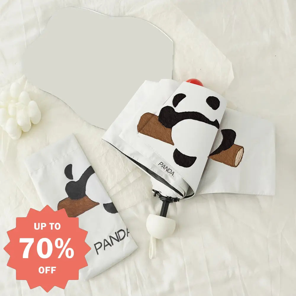 ID1541 可愛いパンダの傘 晴雨兼用 日焼け防止 紫外線カット傘 レディース 全自動 日除け傘 小清新 折りたたみ傘 耐風