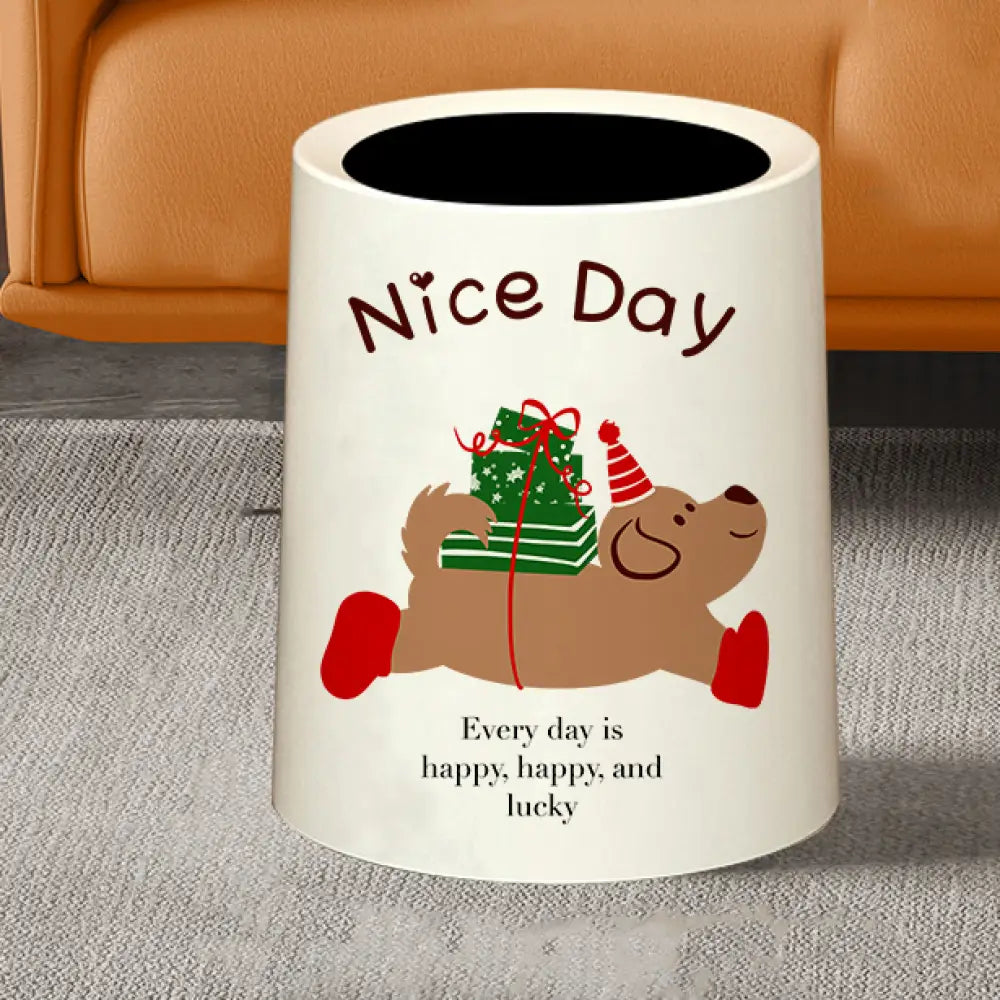 ダブルレイヤー リビング用 ゴミ箱 室内用 大容量 かわいい 猫犬デザイン 創意的な ペーパーバスケット 高見え ゴミ筒 ID2147 犬 / M / 蓋なし インテリア雑貨>その他