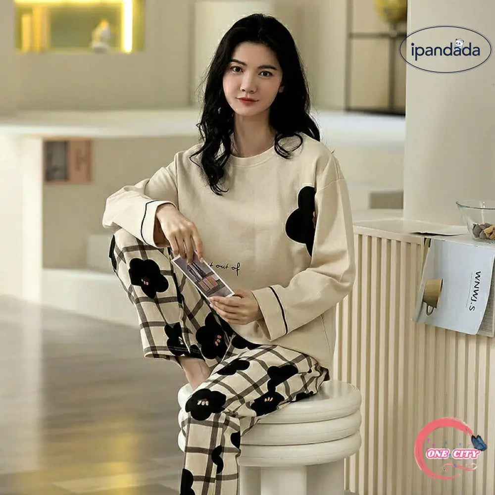 大きいサイズ 薄手 春夏用 春秋用 春 かぶり 綿 長袖 上下セット ルームウェア レディース パジャマ ID3982