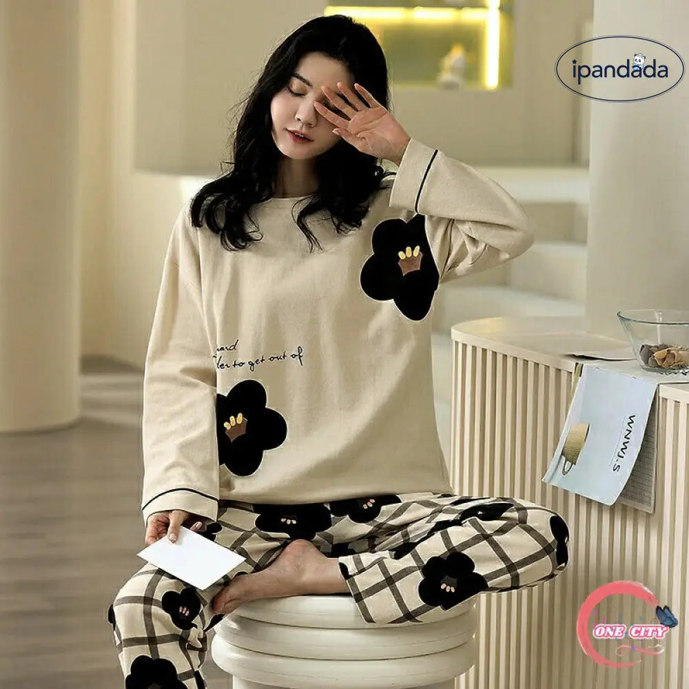 大きいサイズ 薄手 春夏用 春秋用 春 かぶり 綿 長袖 上下セット ルームウェア レディース パジャマ ID3982