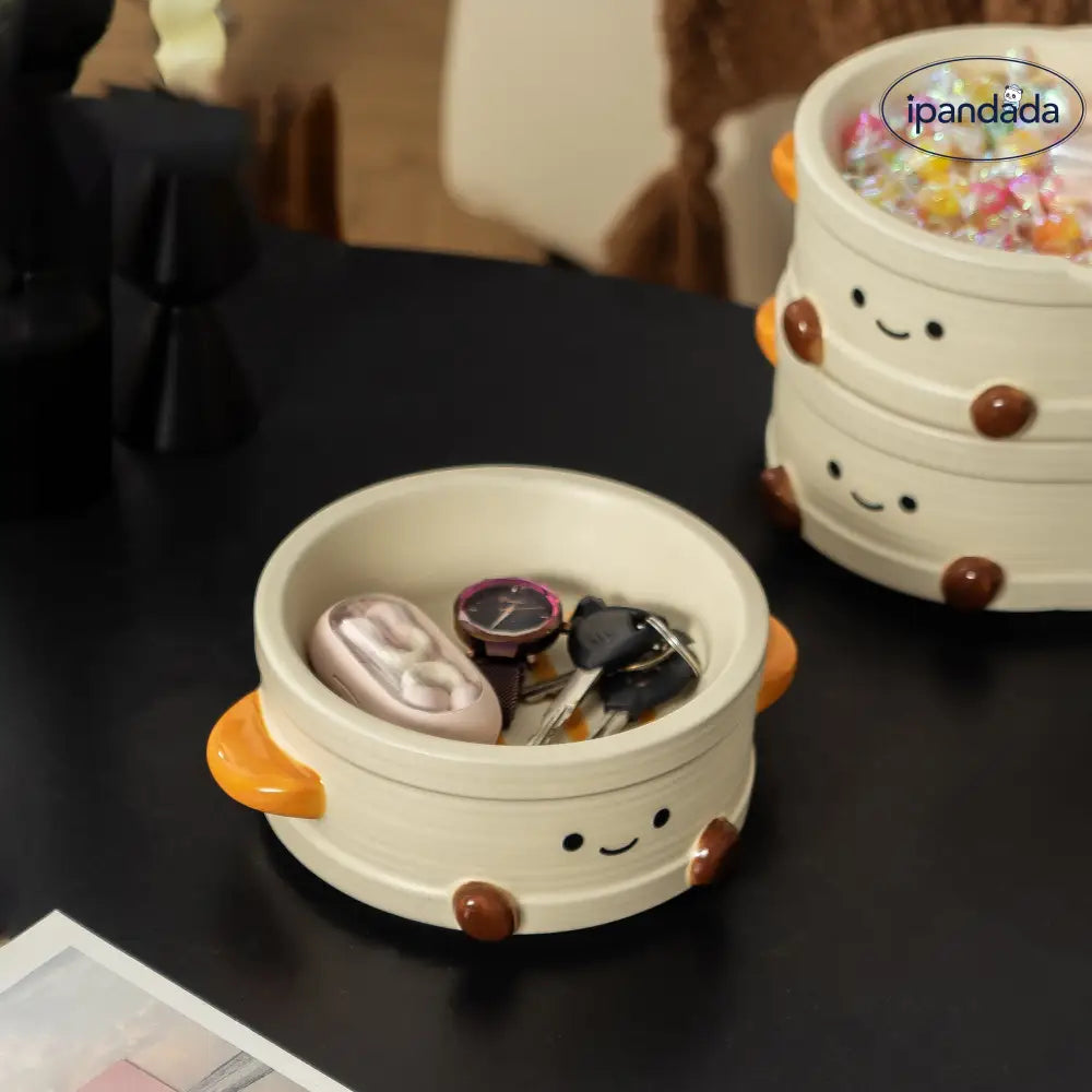 ID1198 デコレーショントレイ クリーム風 玄関 鍵・小物収納 セラミック かわいい おしゃれ プレミアム 北欧風 防汚 滑り止め 多機能 省スペース インテリア雑貨＞収納雑貨