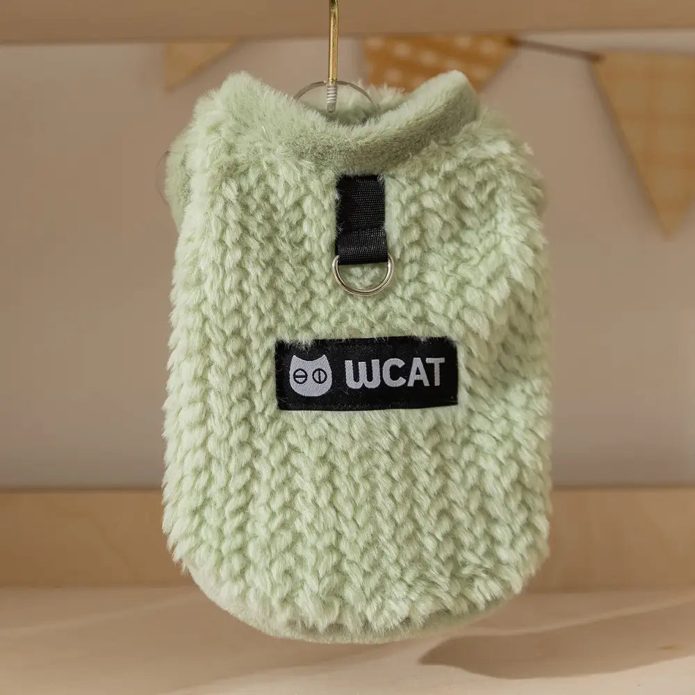 デヴォンキャット コート 秋冬 保温 ミンクファー ノースリーブ 子猫用 二足歩行 ペット服 ID3266 グリーン / XS