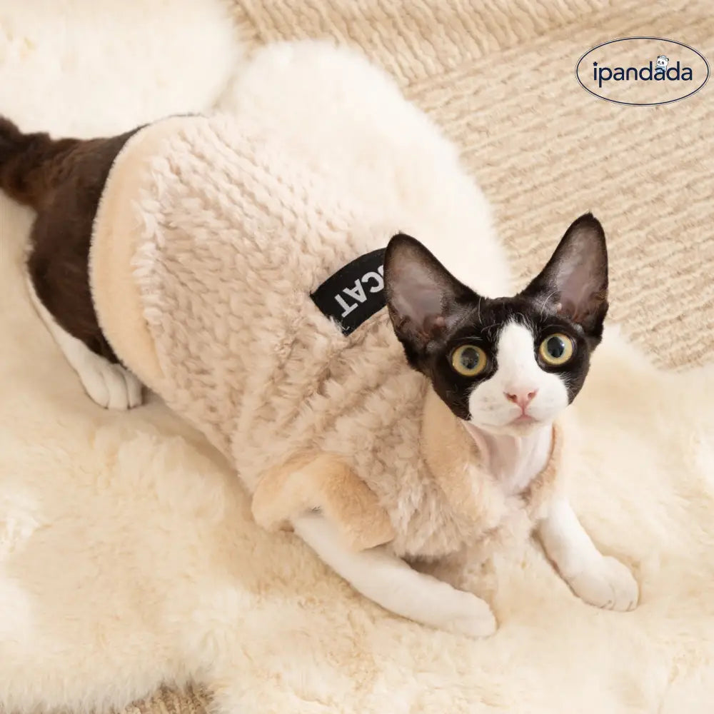 デヴォンキャット コート 秋冬 保温 ミンクファー ノースリーブ 子猫用 二足歩行 ペット服 ID3266