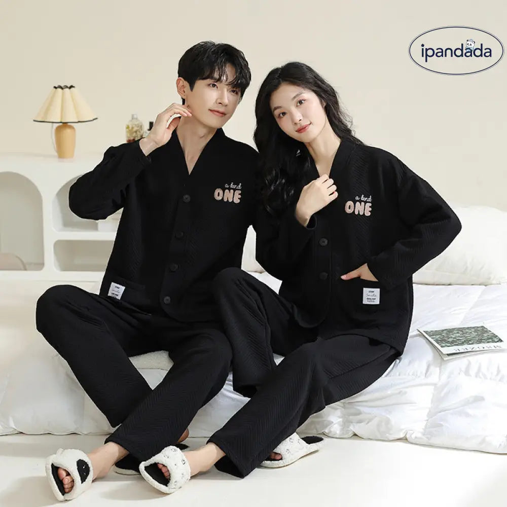 カップル パジャマ 男女兼用 春秋 秋冬 厚手 コットン 長袖 冬用 薄手 中綿 エアコットン 部屋着 秋冬モデル レディース メンズ ID2319