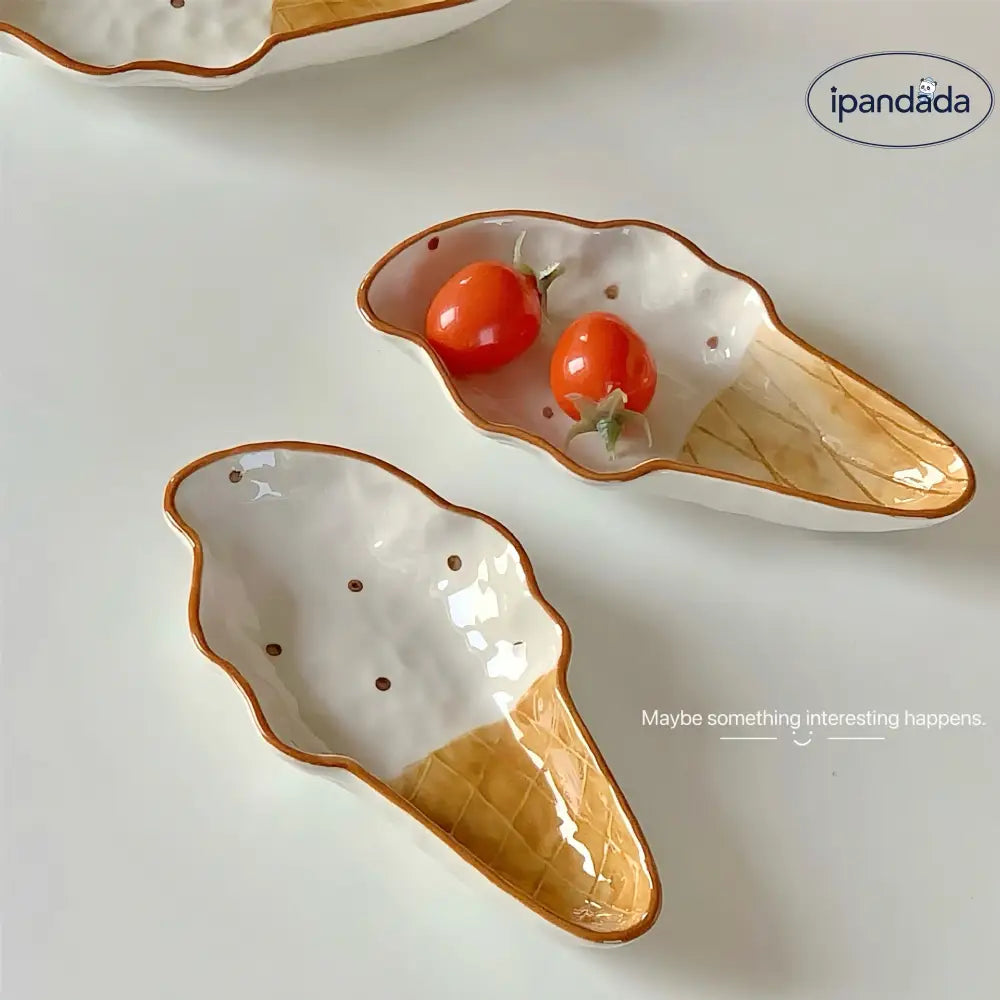ディッシュ インスタ風 アイスクリーム 可愛い ディップ皿 家庭用 陶器 スナック皿 デザート皿 ID3622 写真通り