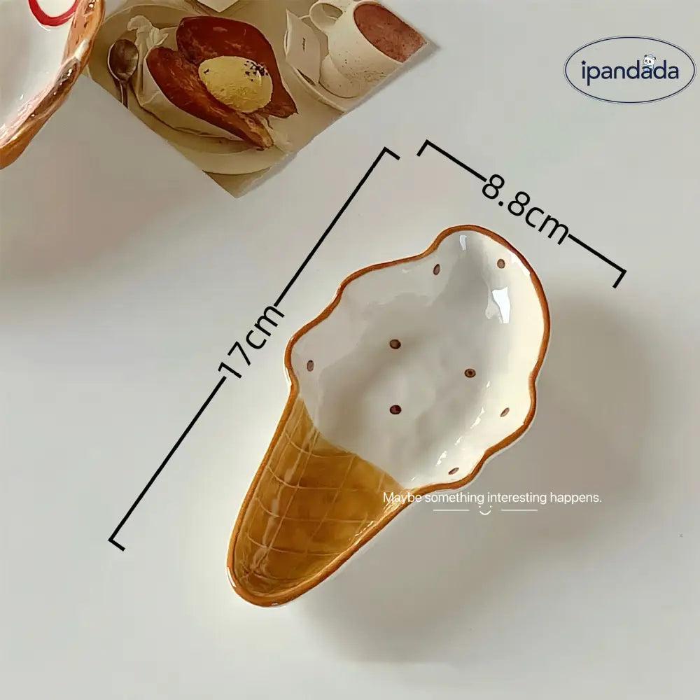 ディッシュ インスタ風 アイスクリーム 可愛い ディップ皿 家庭用 陶器 スナック皿 デザート皿 ID3622 写真通り