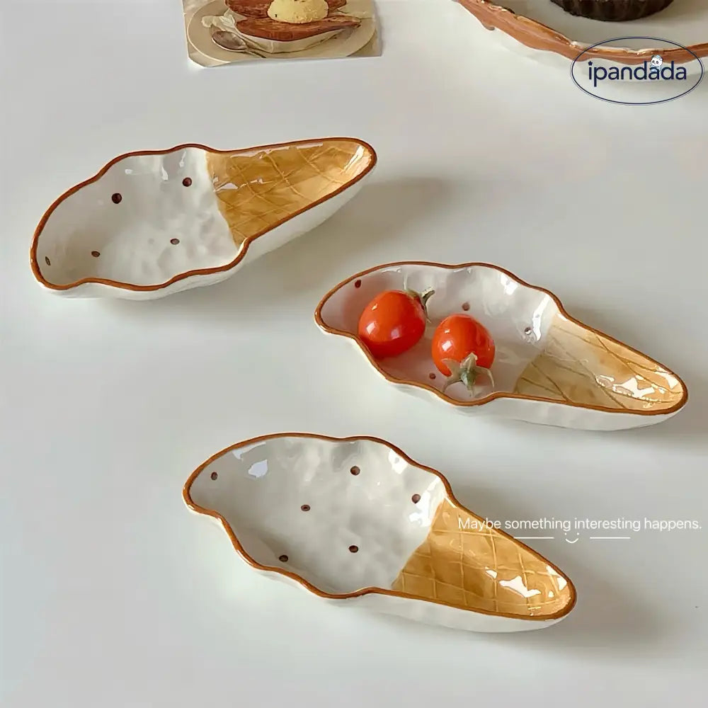 ディッシュ インスタ風 アイスクリーム 可愛い ディップ皿 家庭用 陶器 スナック皿 デザート皿 ID3622 写真通り