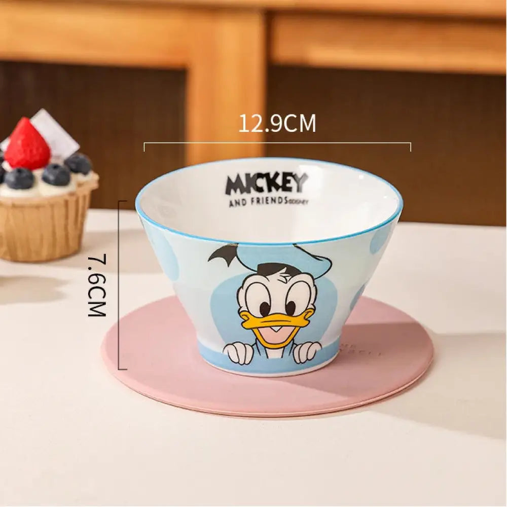 ディズニー ミッキーボウル グレーズド セラミック ボウル 可愛い 家庭用 カップル用 ID3620 ブルー