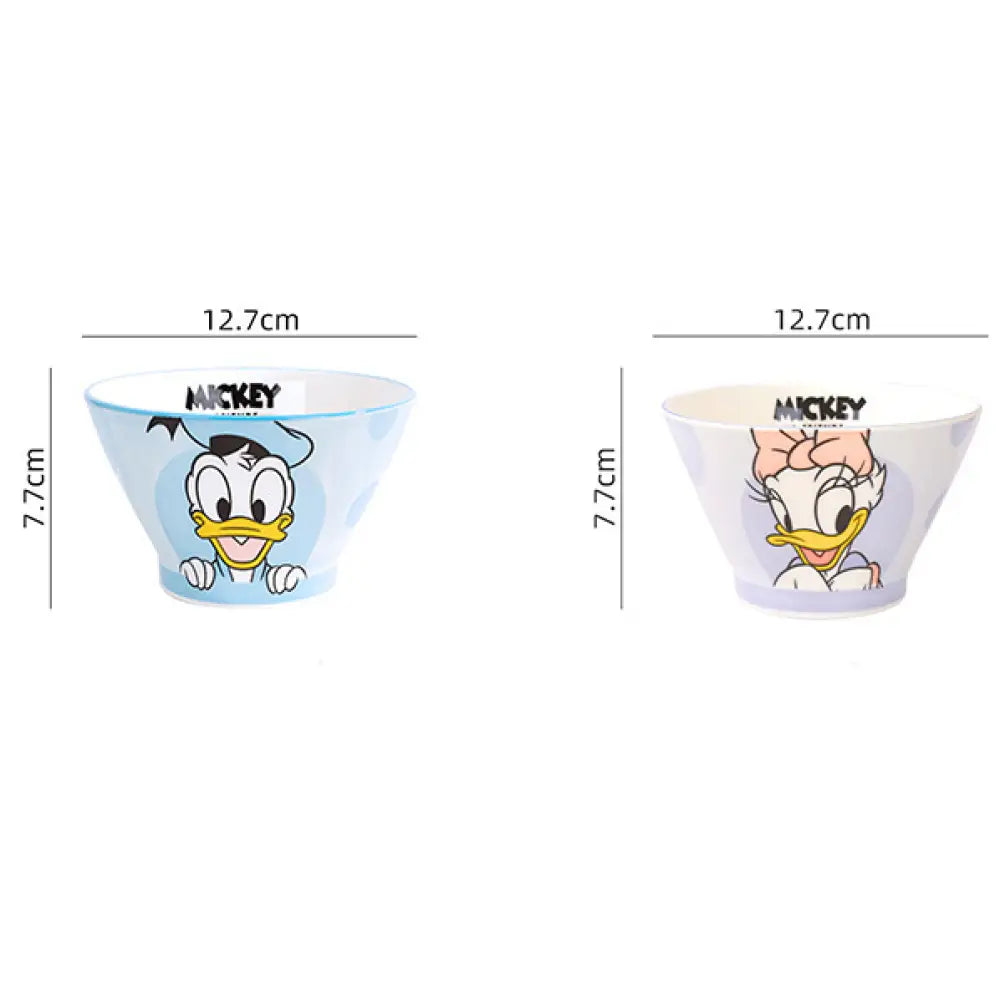 ディズニー ミッキーボウル グレーズド セラミック ボウル 可愛い 家庭用 カップル用 ID3620 ブルー+パープル