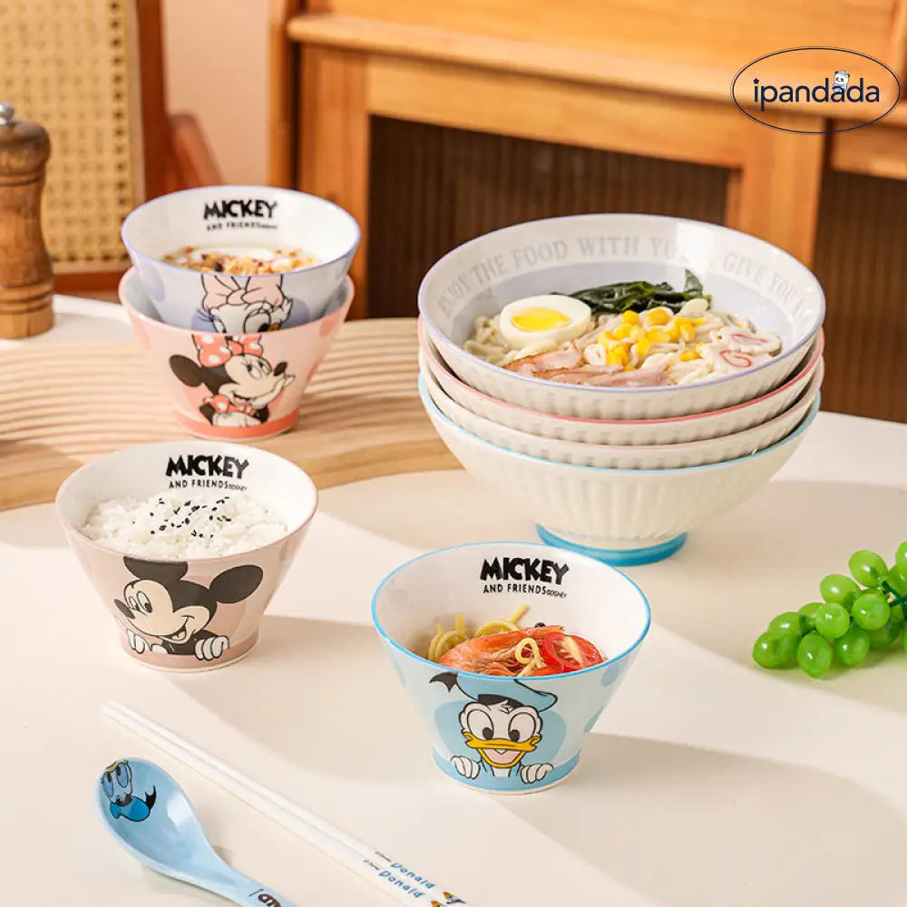 ディズニー ミッキーボウル グレーズド セラミック ボウル 可愛い 家庭用 カップル用 ID3620