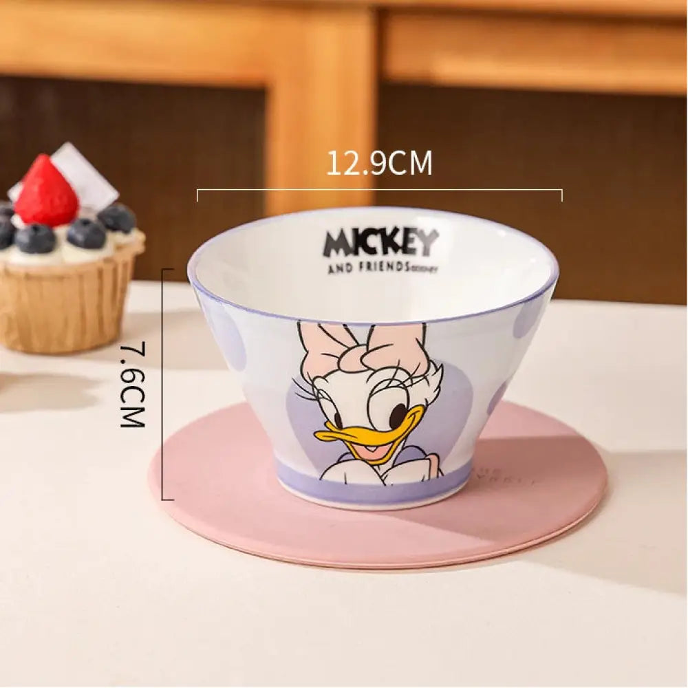 ディズニー ミッキーボウル グレーズド セラミック ボウル 可愛い 家庭用 カップル用 ID3620 パープル