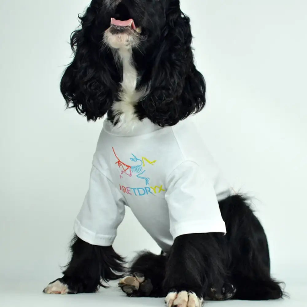 ドッグウェア カットソー 袖あり ハイネック 犬の服 犬用 ペット服 小型犬 英字柄 シンプル おしゃれ カジュアル ホワイト / XS ペット用品＞ウェア