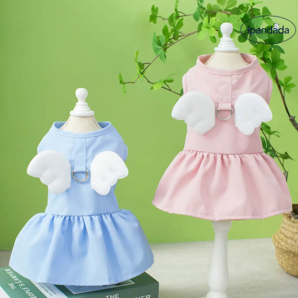 ドッグウェア 犬服 犬用ウェア ペットウェア ワンピース ドレス スカート 天使 フリル レース 小型犬用 可愛い おしゃれ お散歩 ID2335