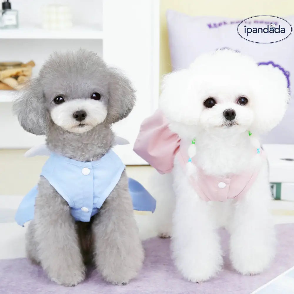 ドッグウェア 犬服 犬用ウェア ペットウェア ワンピース ドレス スカート 天使 フリル レース 小型犬用 可愛い おしゃれ お散歩 ID2335