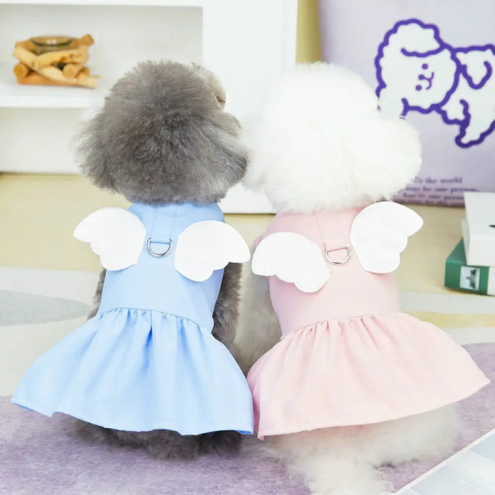 ドッグウェア 犬服 犬用ウェア ペットウェア ワンピース ドレス スカート 天使 フリル レース 小型犬用 可愛い おしゃれ お散歩 ID2335
