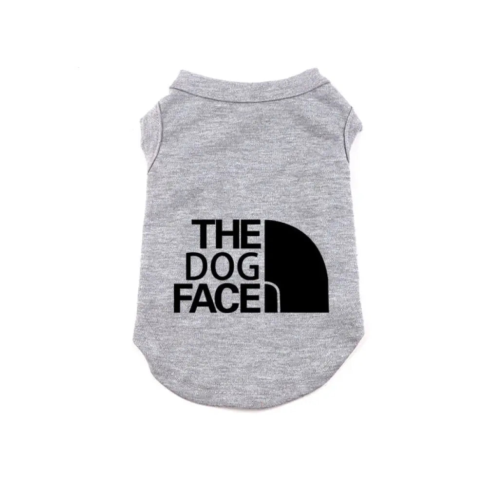 ID389 ドッグウェア THE DOGFACE 春 夏 秋 オールシーズンマナーウェア 抜け毛防止 薄手 暑さ対策 タンクトップ ノースリーブ スポーツ ドッグラン かわいい 涼しい ペットウェア 犬服 グレー① / XS