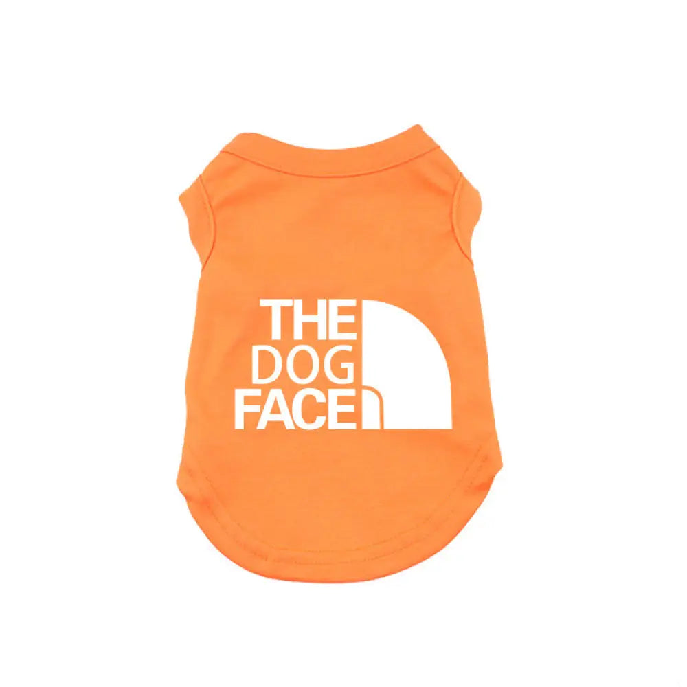 ID389 ドッグウェア THE DOGFACE 春 夏 秋 オールシーズンマナーウェア 抜け毛防止 薄手 暑さ対策 タンクトップ ノースリーブ スポーツ ドッグラン かわいい 涼しい ペットウェア 犬服 オレンジ② / XS