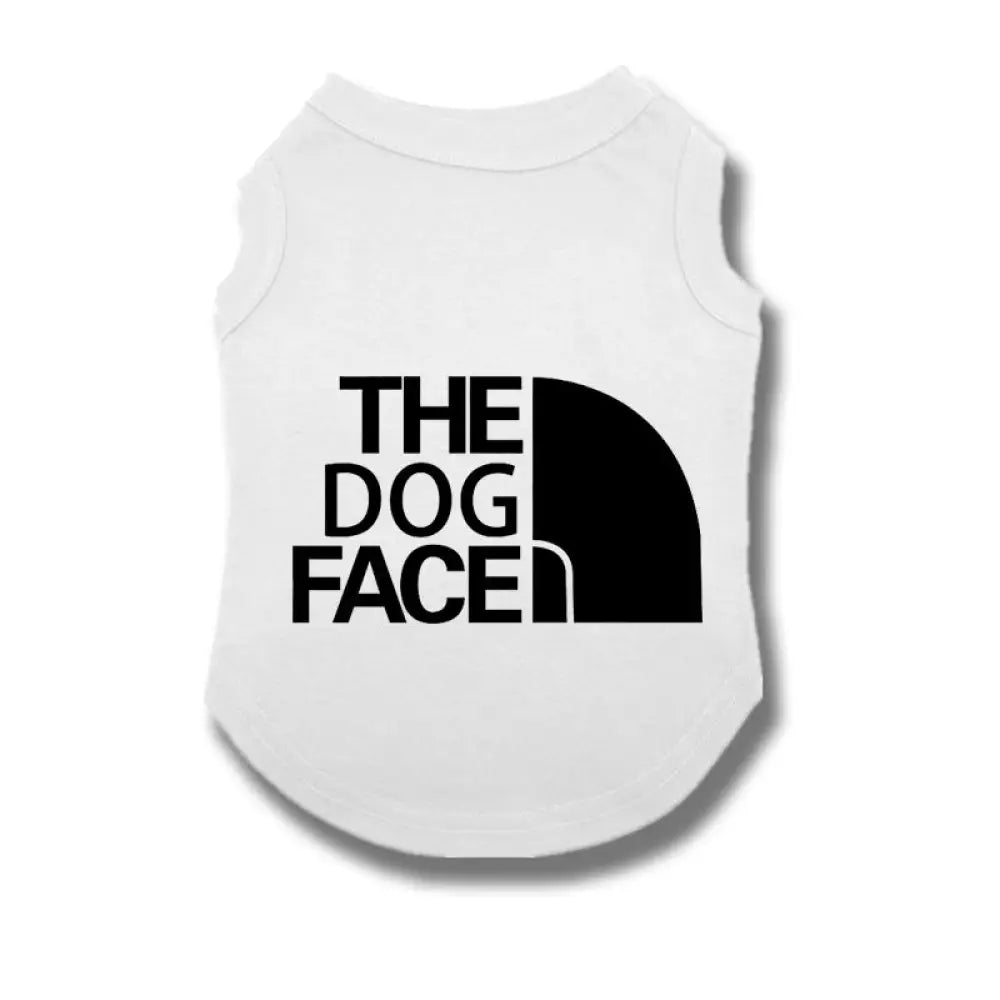 ID389 ドッグウェア THE DOGFACE 春 夏 秋 オールシーズンマナーウェア 抜け毛防止 薄手 暑さ対策 タンクトップ ノースリーブ スポーツ ドッグラン かわいい 涼しい ペットウェア 犬服 ホワイト / XS