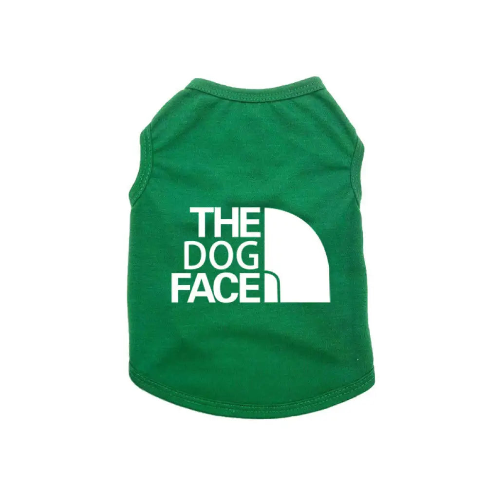 ID389 ドッグウェア THE DOGFACE 春 夏 秋 オールシーズンマナーウェア 抜け毛防止 薄手 暑さ対策 タンクトップ ノースリーブ スポーツ ドッグラン かわいい 涼しい ペットウェア 犬服 グリーン② / XS