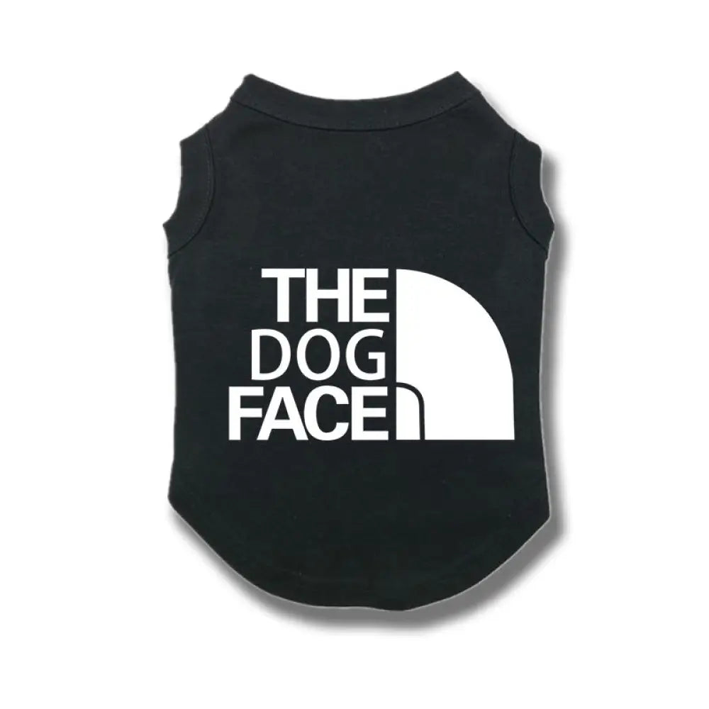 ID389 ドッグウェア THE DOGFACE 春 夏 秋 オールシーズンマナーウェア 抜け毛防止 薄手 暑さ対策 タンクトップ ノースリーブ スポーツ ドッグラン かわいい 涼しい ペットウェア 犬服 ブラック② / XS