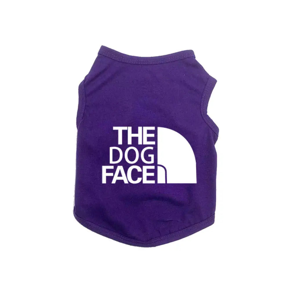 ID389 ドッグウェア THE DOGFACE 春 夏 秋 オールシーズンマナーウェア 抜け毛防止 薄手 暑さ対策 タンクトップ ノースリーブ スポーツ ドッグラン かわいい 涼しい ペットウェア 犬服 パープル② / XS
