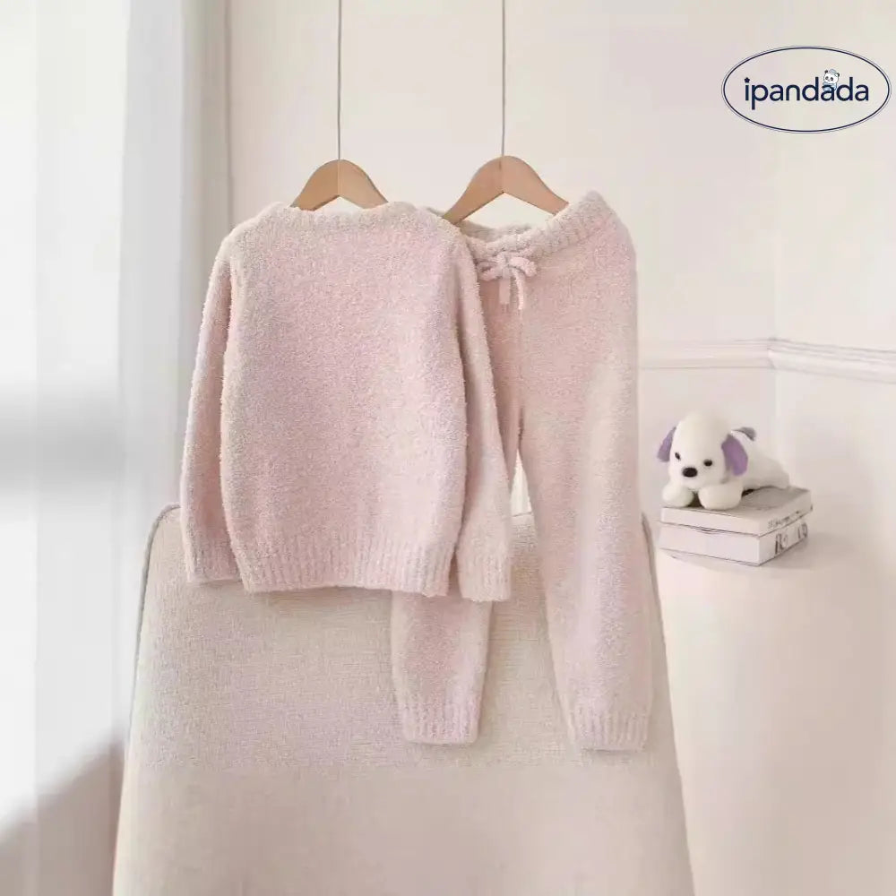 秋冬 新作 ふわふわ フリース 子供 カートゥーン ビションフリーゼ ルームウェア パジャマ セット ID2989