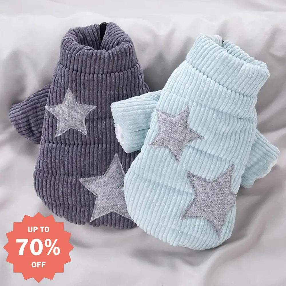 冬 ペットウェア 厚手 星柄 2足型 コットンウェア 子犬 小型犬 猫用 秋冬 保温 ID3271