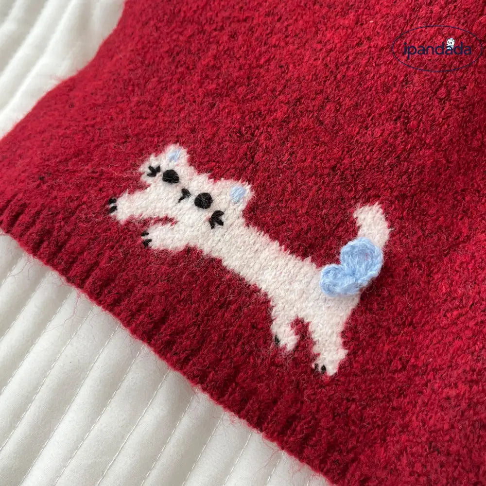 冬 ショール ネックウォーマー 保温 あたたかい ふわふわ ニット かわいい 猫 デザイン スカーフ レディース ID3054