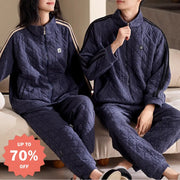 冬 スポーティー ジッパー カーディガン カップル パジャマ フリース 保温 セットアップ ID3777 タイプ① / レディースＭ