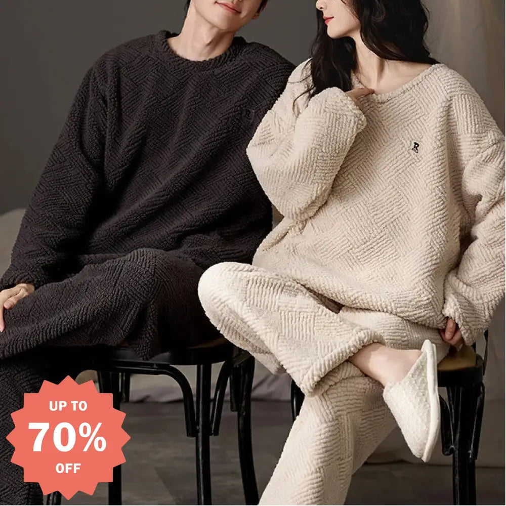 冬 新作 カップルセット パジャマ レディース 厚手 サンゴフリース 可愛い フランネル 冬用 ルームウェア カジュアル ID3710 タイプ① / レディースＭ