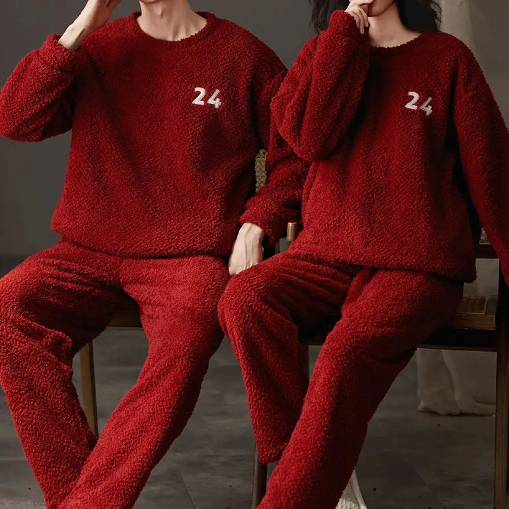 冬 新作 カップルセット パジャマ レディース 厚手 サンゴフリース 可愛い フランネル 冬用 ルームウェア カジュアル ID3710 タイプ⑥ / レディースＭ