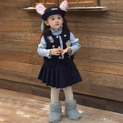 冬 新作 女の子 ウサギ 警察 コスチューム スカート 可愛い 秋冬用 ID3638 4点セット / 90cm