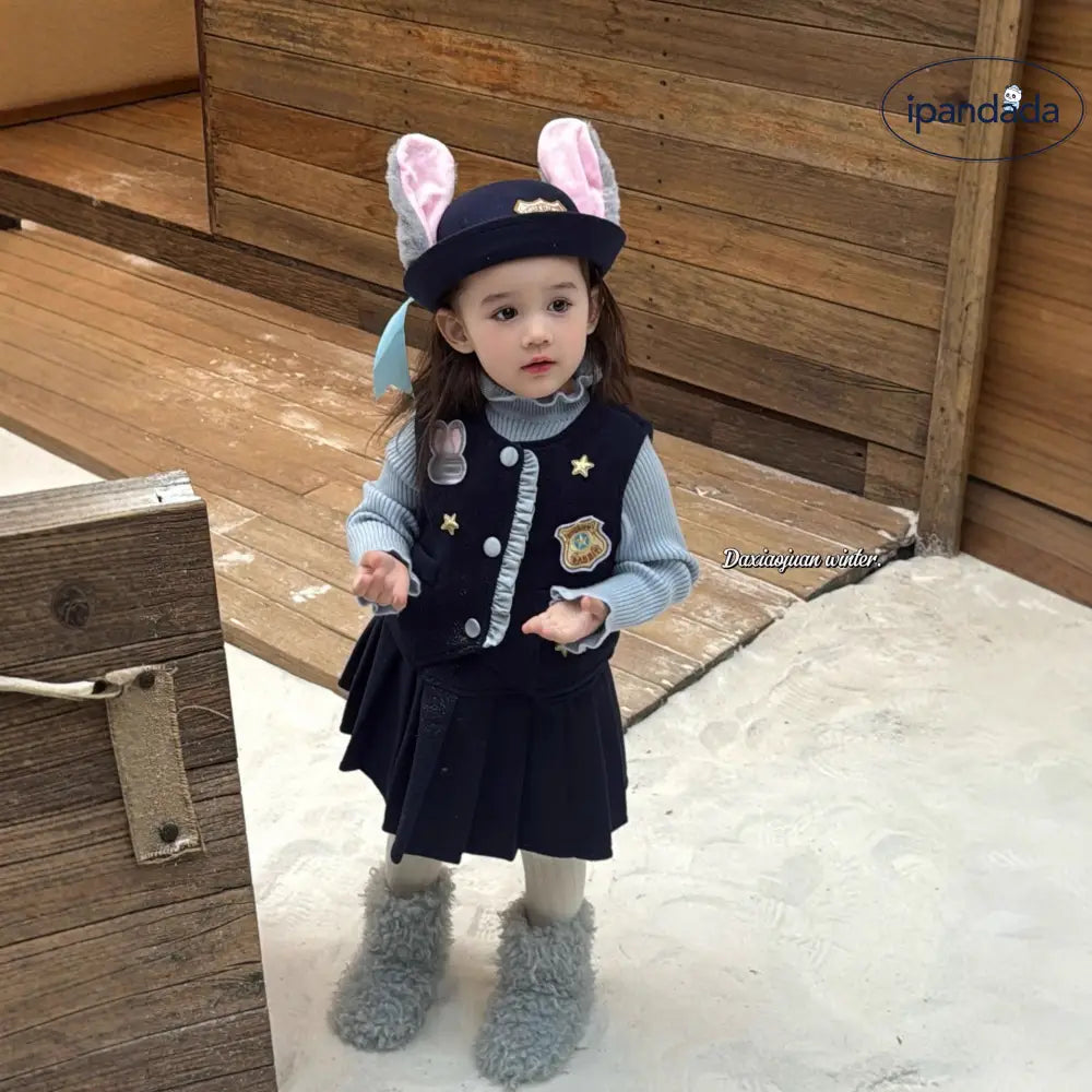 冬 新作 女の子 ウサギ 警察 コスチューム スカート 可愛い 秋冬用 ID3638