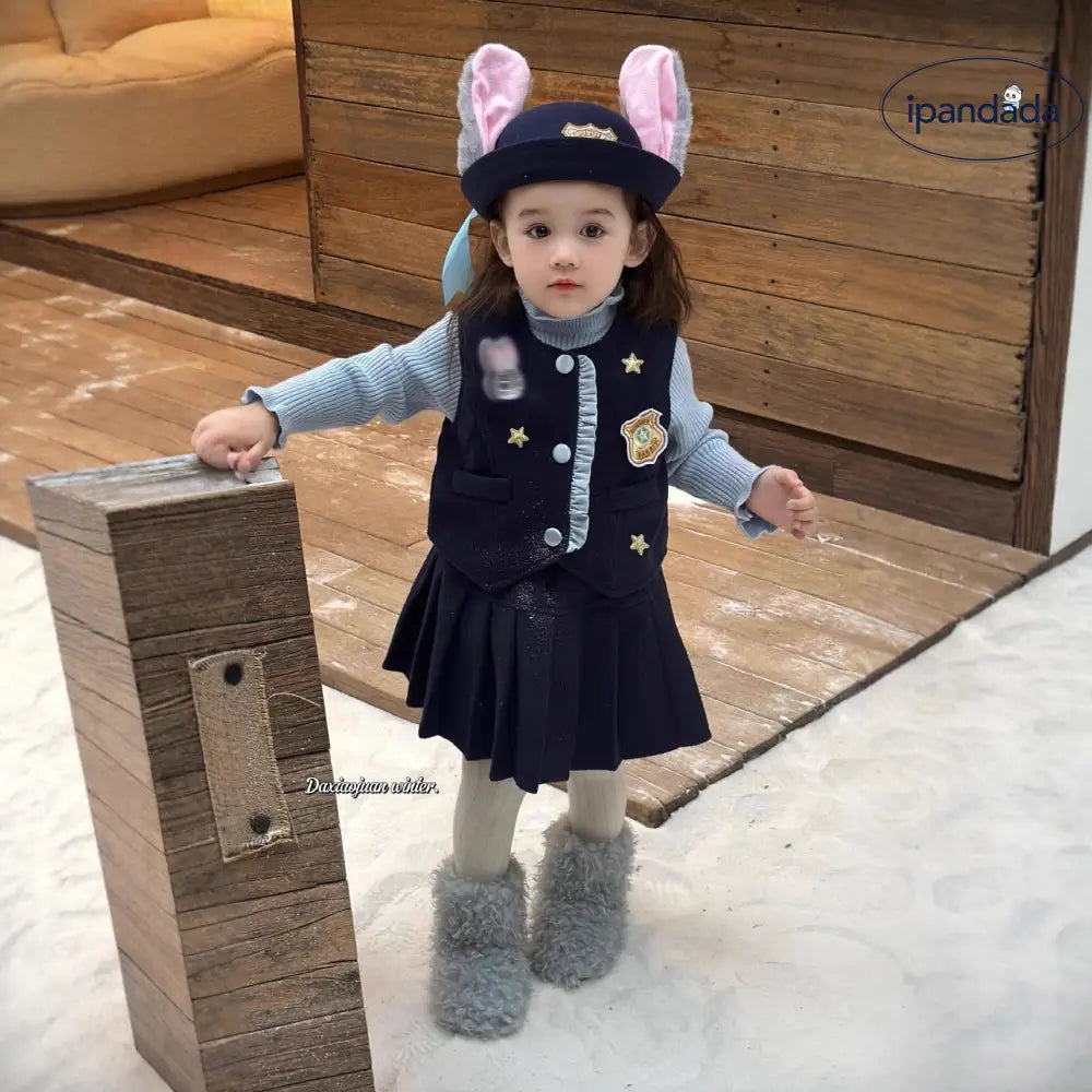 冬 新作 女の子 ウサギ 警察 コスチューム スカート 可愛い 秋冬用 ID3638