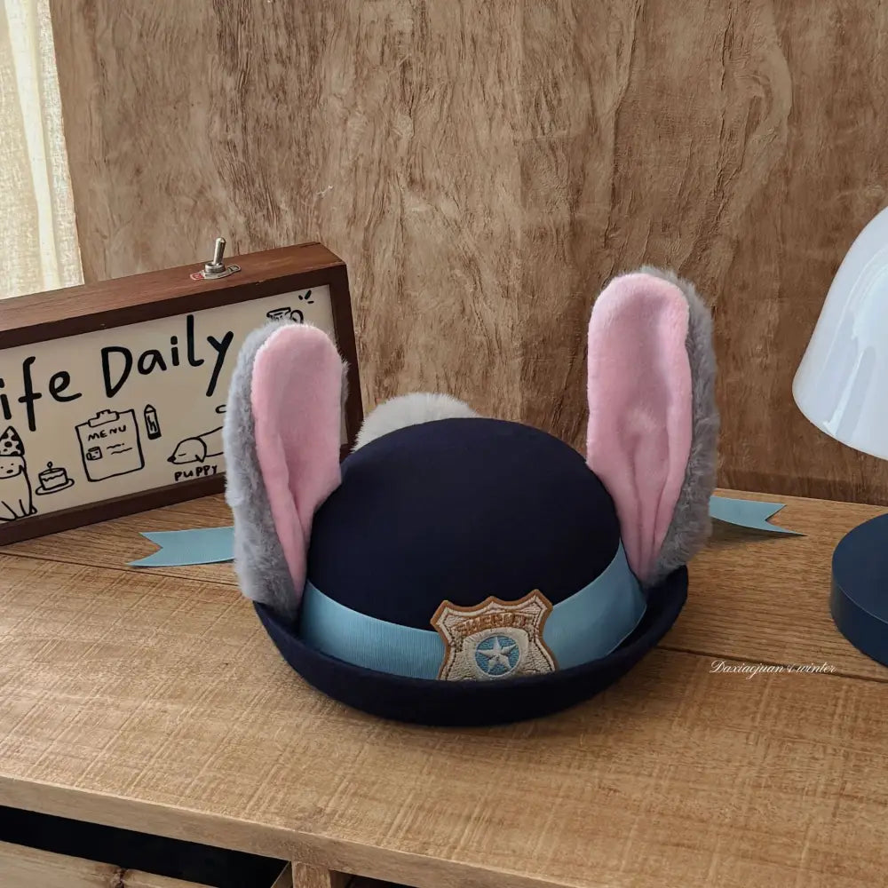 冬 新作 女の子 ウサギ 警察 コスチューム スカート 可愛い 秋冬用 ID3638 帽子 / 90cm