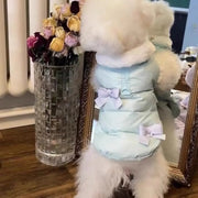 冬用 保温 ドッグ 蝶結び コットンジャケット ペット用 秋冬 保温 猫用 ベスト プリンセス タイディ 小型犬用 ID3471