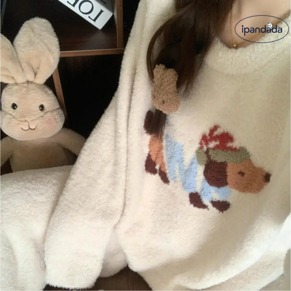 冬用 パジャマ レディース 厚手 裏起毛 セット 新作 カートゥーン フランネル ルームウェア 冬 可愛い ID3542