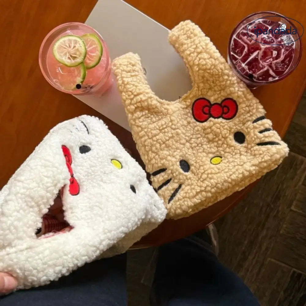 冬用 ラムウールハンドバッグ ハローキティ 可愛い キティ 通勤 バッグ ID3794