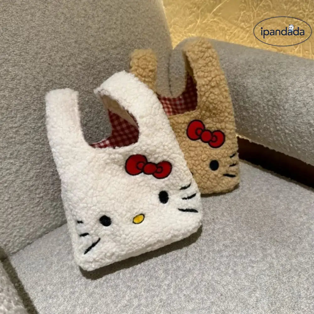 冬用 ラムウールハンドバッグ ハローキティ 可愛い キティ 通勤 バッグ ID3794