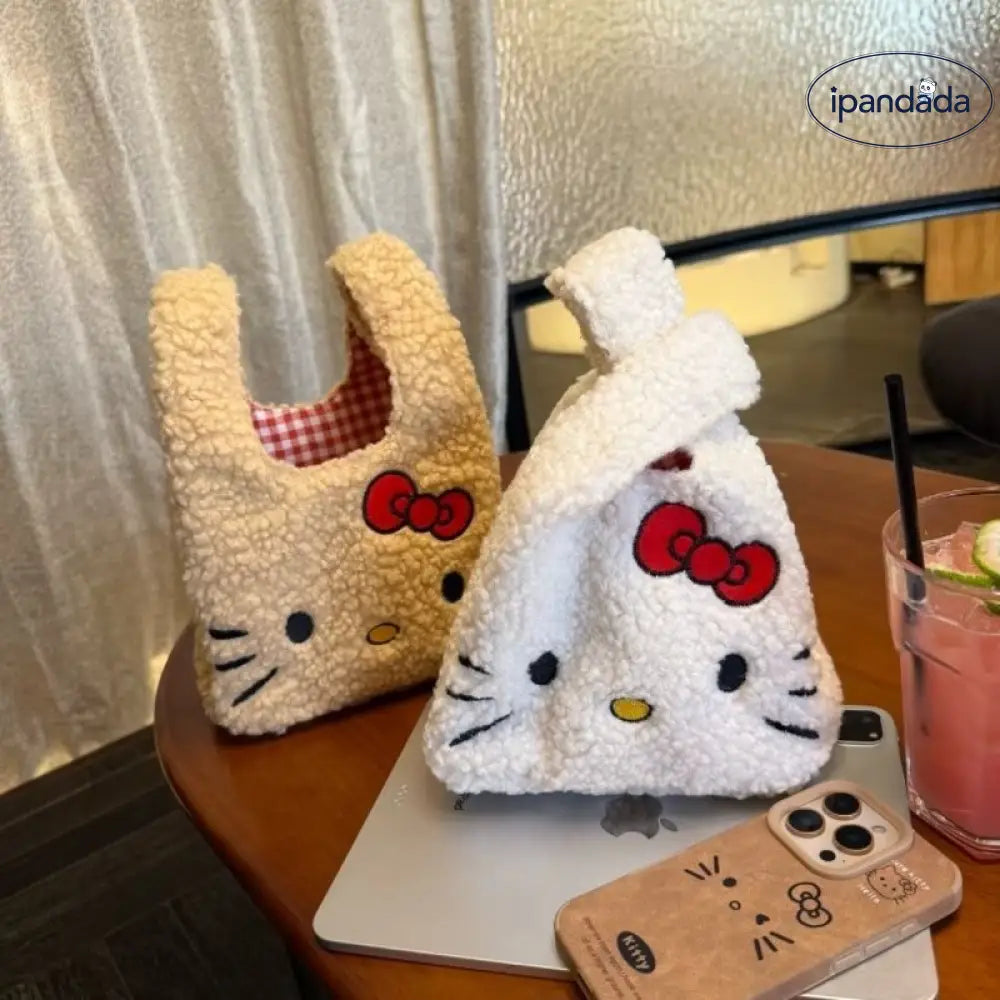 冬用 ラムウールハンドバッグ ハローキティ 可愛い キティ 通勤 バッグ ID3794