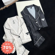 ドット レディース 韓国風 2点セット ゆったり パジャマ 部屋着 シルクタッチ 春夏用 パジャマ ルームウェア 前開 プレゼント ギフト ID4434 レディース＞セットアップ