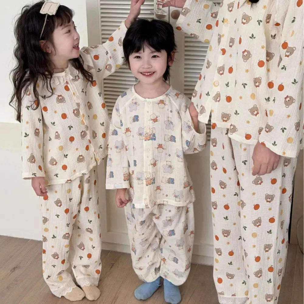 多色展開 花柄 パジャマセット キッズ 長袖 ゆったりシルエット 親子で揃えたい 優しいふんわり感 人気シリーズ ルームウェア 春 新入荷 ID4007 ベビー＆キッズ＞キッズ