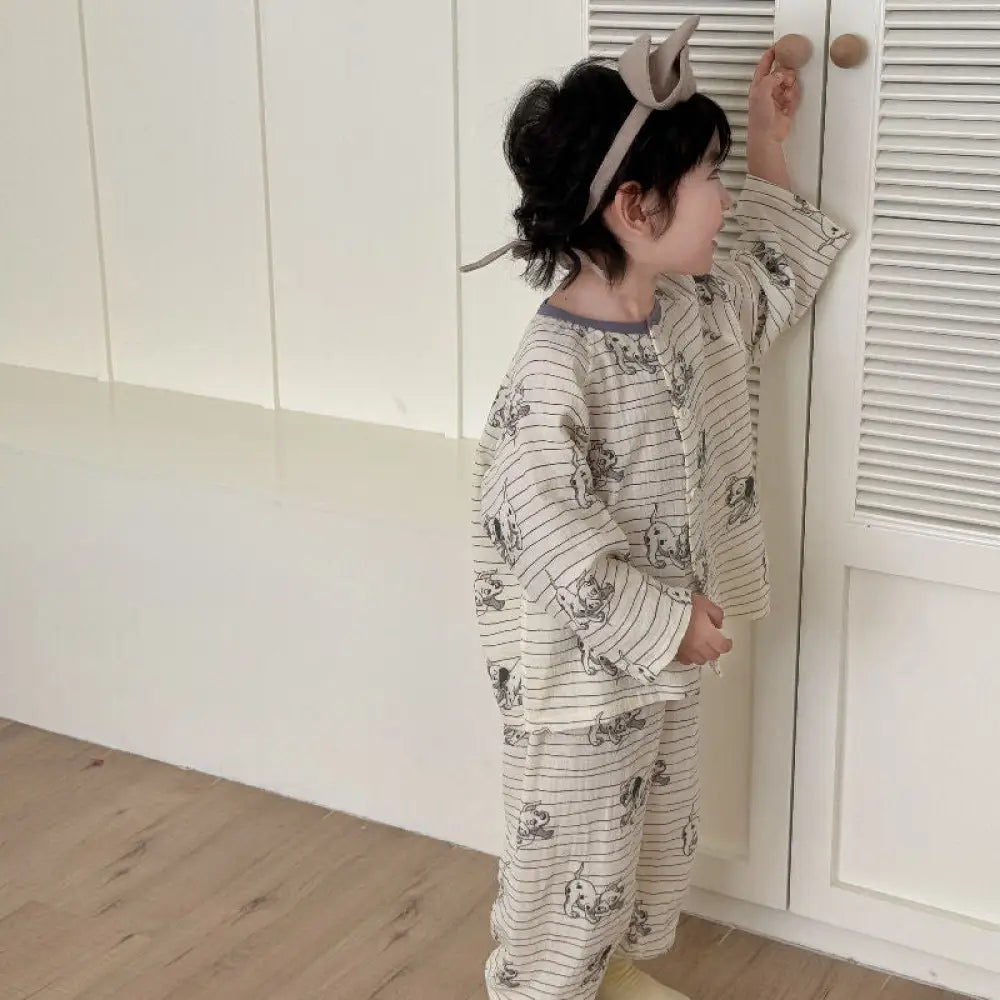 多色展開 花柄 パジャマセット キッズ 長袖 ゆったりシルエット 親子で揃えたい 優しいふんわり感 人気シリーズ ルームウェア 春 新入荷 ID4007 タイプ③ / 73cm ベビー＆キッズ＞キッズ