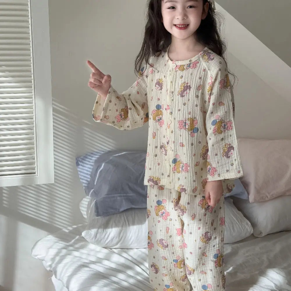 多色展開 花柄 パジャマセット キッズ 長袖 ゆったりシルエット 親子で揃えたい 優しいふんわり感 人気シリーズ ルームウェア 春 新入荷 ID4007 タイプ② / 73cm ベビー＆キッズ＞キッズ