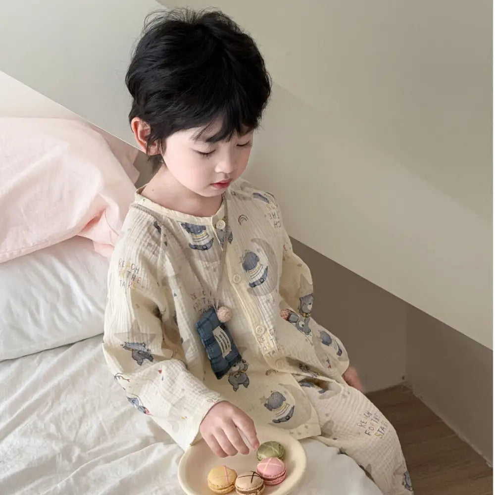 多色展開 花柄 パジャマセット キッズ 長袖 ゆったりシルエット 親子で揃えたい 優しいふんわり感 人気シリーズ ルームウェア 春 新入荷 ID4007 タイプ⑤ / 73cm ベビー＆キッズ＞キッズ