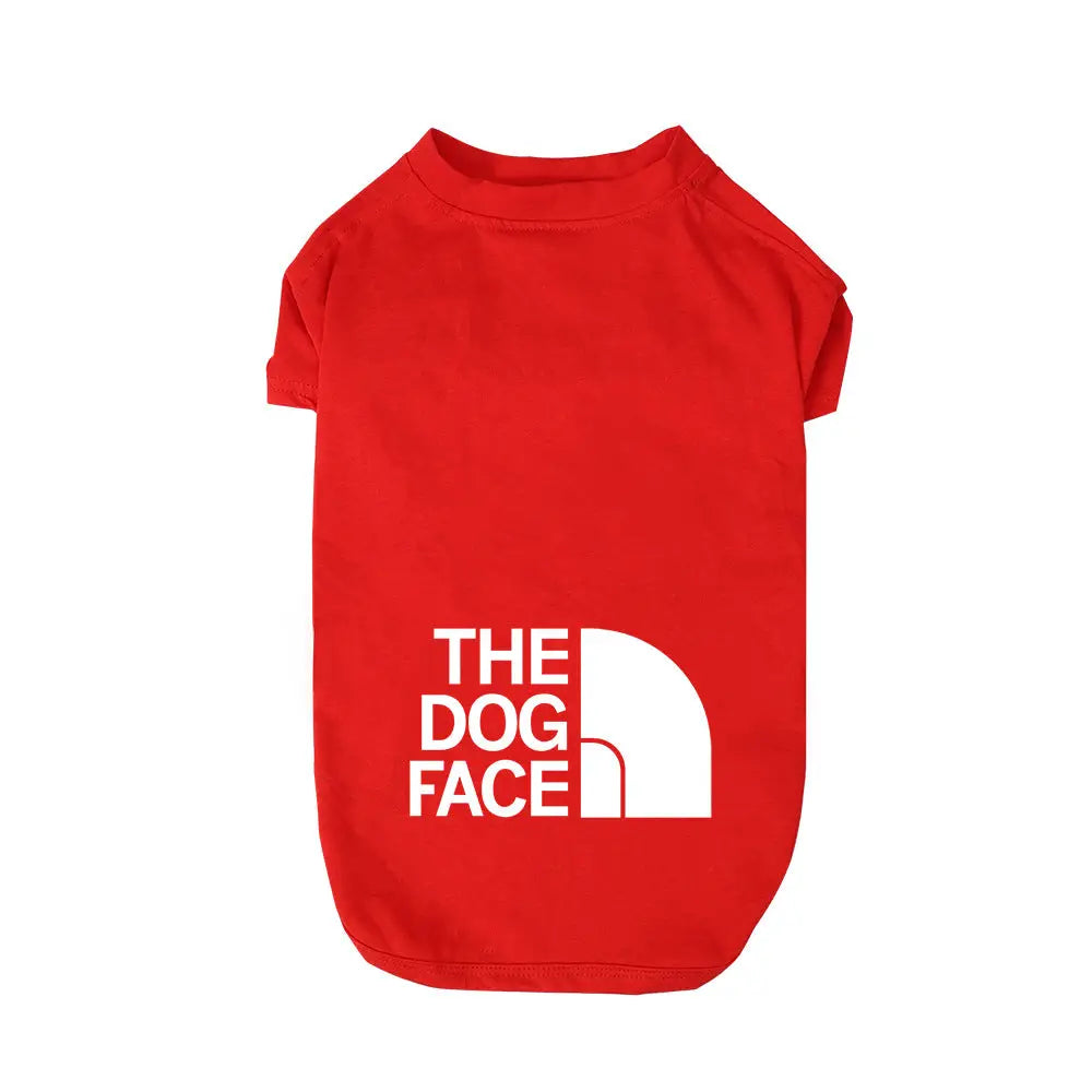 ID677 多色展開 the dog face Tシャツ 小型・中型犬・大型犬対応 男の子 女の子 かわいい ペット服 春服・夏服にも お揃いOK おしゃれ レッド① / XS ペット用品＞ウェア